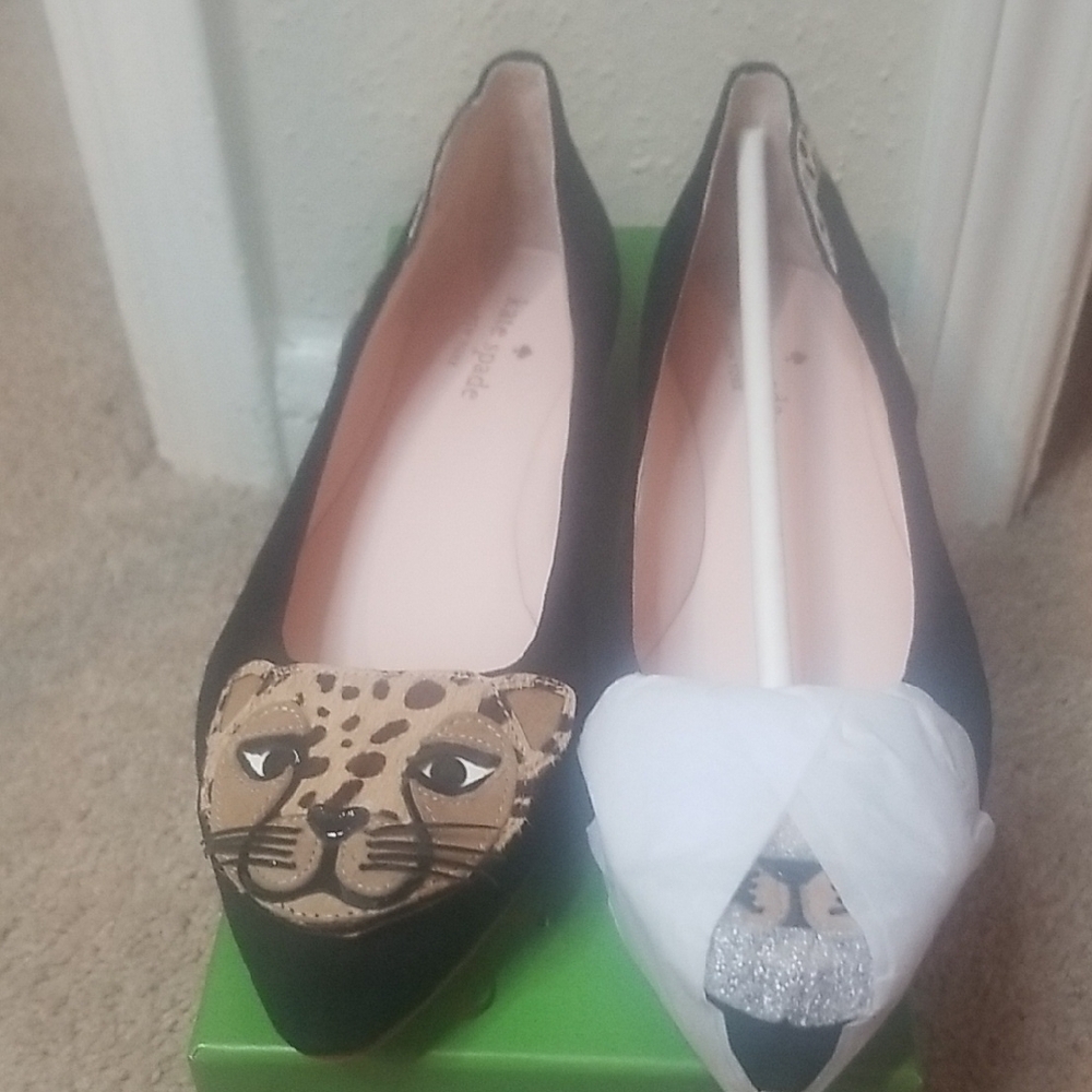 Kate Spade Black and Tan Flats with Metallic Embellishments - Picture 7 of 8